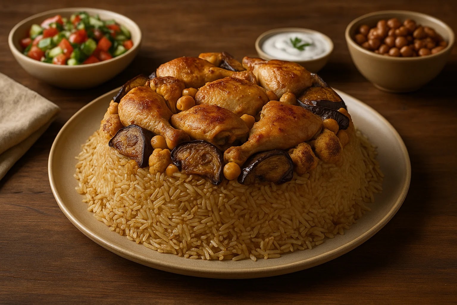 🍆🍚🇵🇸 المقلوبة الفلسطينية الأصلية – سر النكهة والطهي المتقن