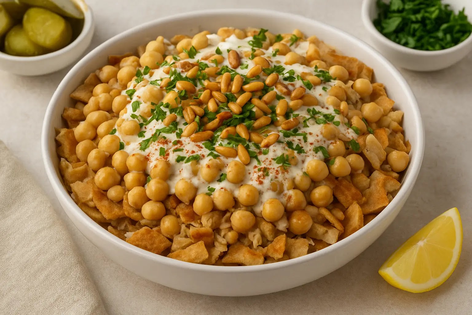 🧆🇸🇾 فتّة الحمص السورية – نكهة الشام الأصيلة على سفرتكم