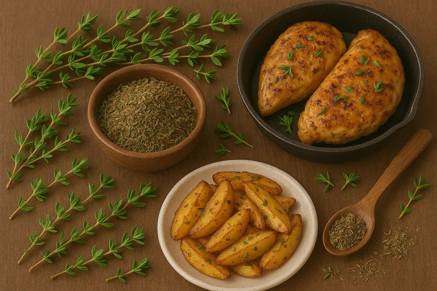 🌿✨ فوائد استخدام الزعتر البري في الطبخ وكيف يرفع جودة النكهة