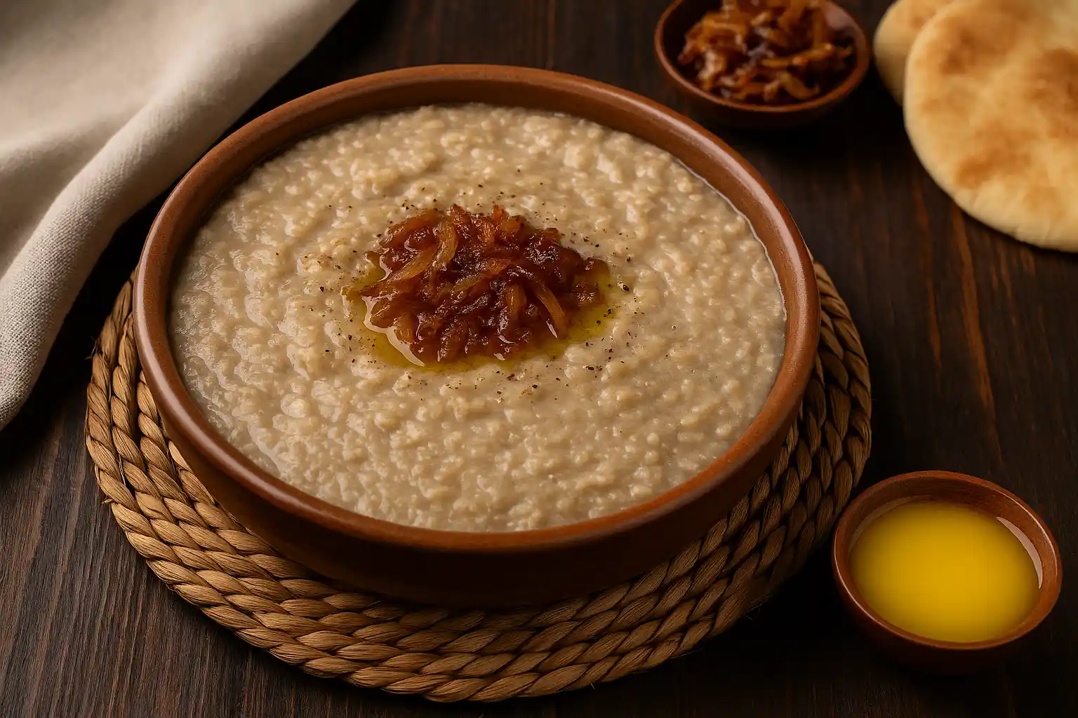 🌾🔥 الجريش النجدي – قوام كريمي ونكهة تقليدية من مطبخ نجد