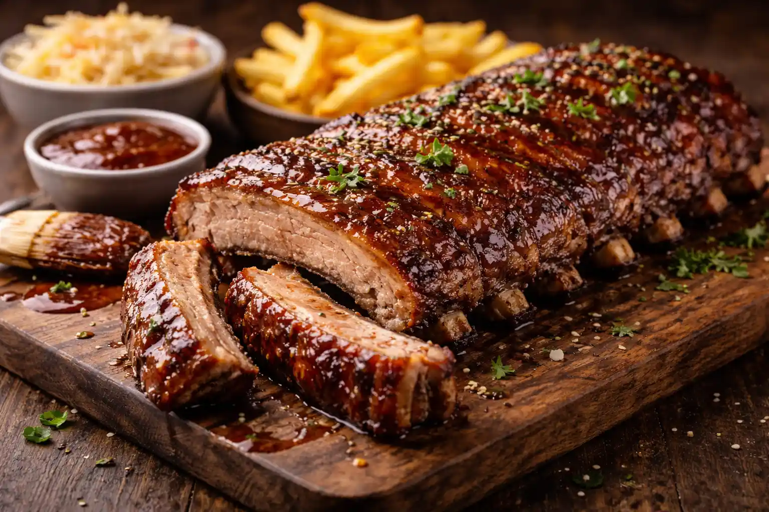🍖 أضلاع اللحم المشوية على الطريقة الأمريكية (BBQ Ribs) – صلصات الباربكيو وتقنيات الطهي البطيء
