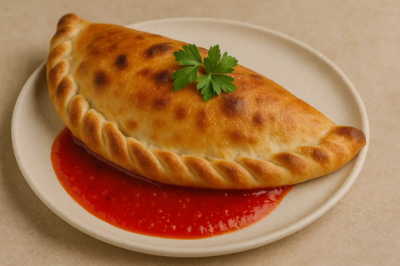 🥟 الكالزوني (Calzone) – فطيرة البيتزا الإيطالية بنكهتها المميزة وحشوتها الغنية