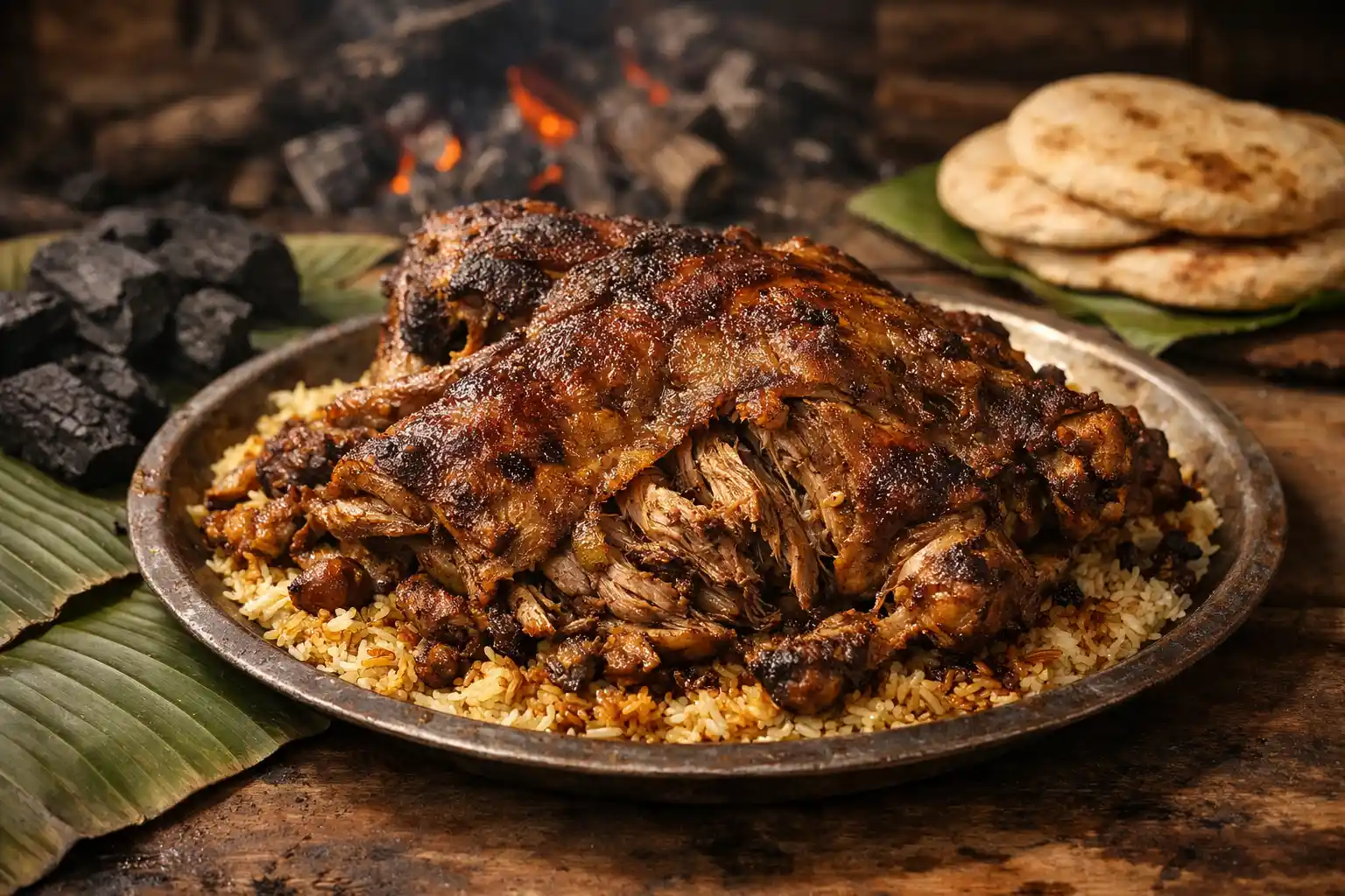 الحنيذ السعودي الجنوبي: أسرار اللحم “الذايب” بنكهة الحطب والتراث الأصيل