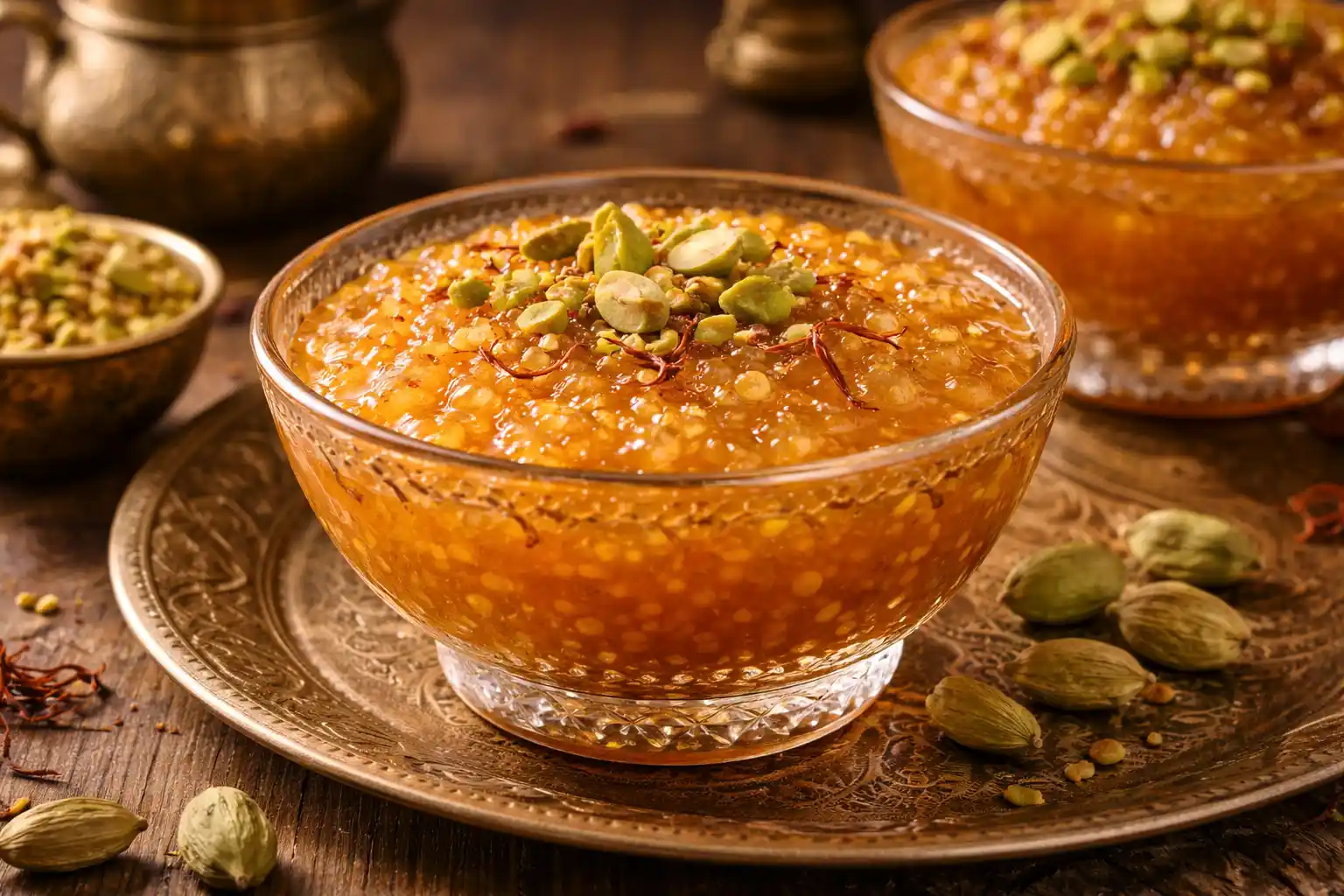 الساقو القطري – حلوى الزعفران والهيل الفاخرة