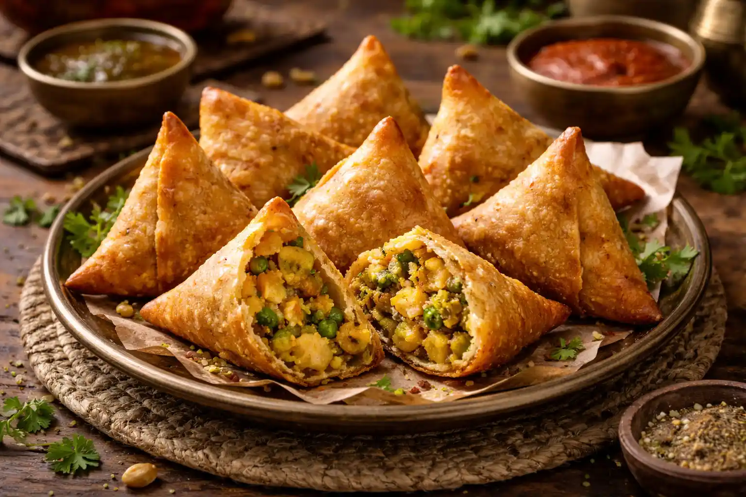 الساموسا الهندية: مقبلات شعبية ذهبية تحكي قصة الشارع الهندي بنكهات حارة