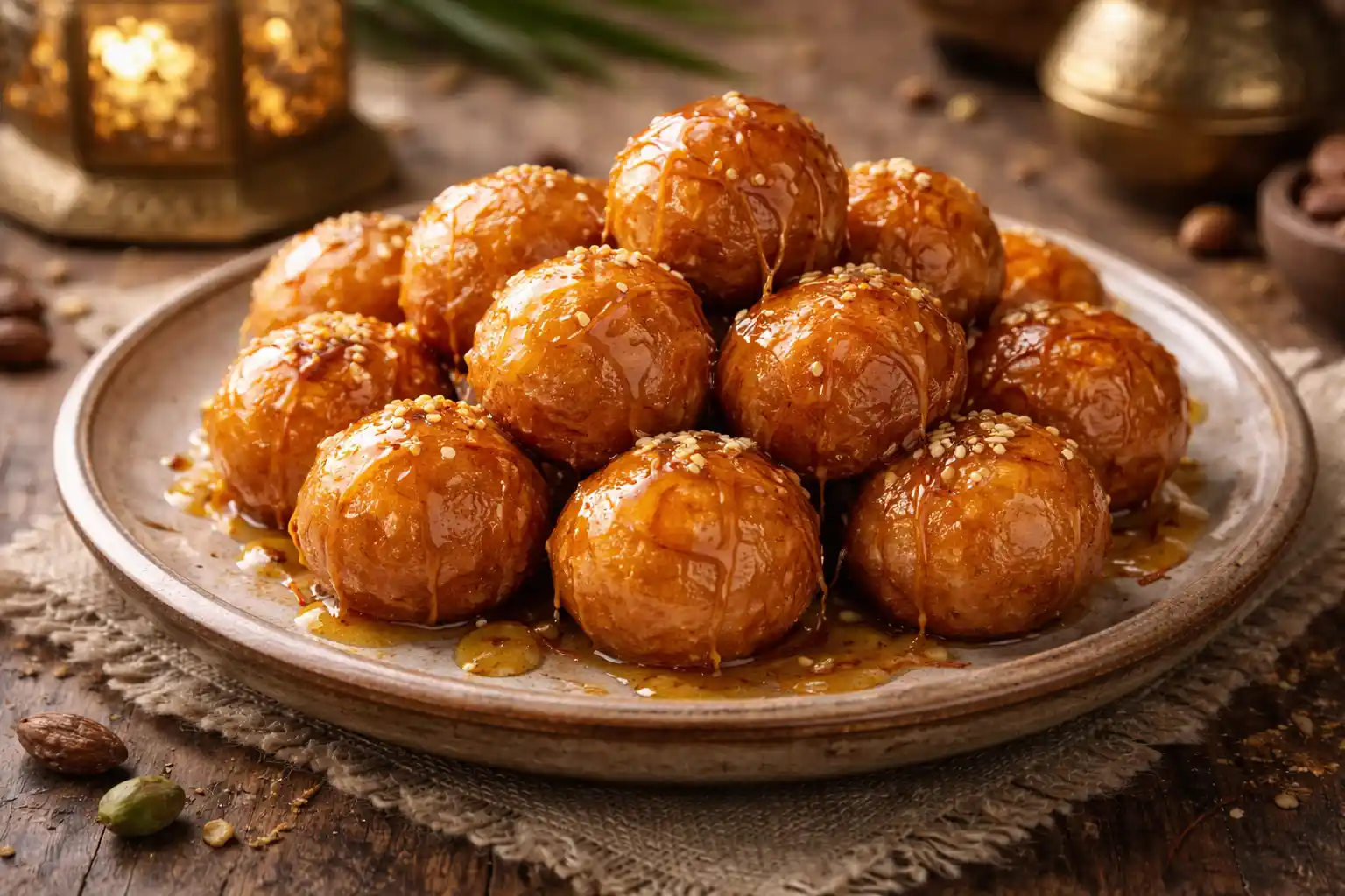 اللقيمات – حلوى مقرمشة بالشراب الحلو والزعفران