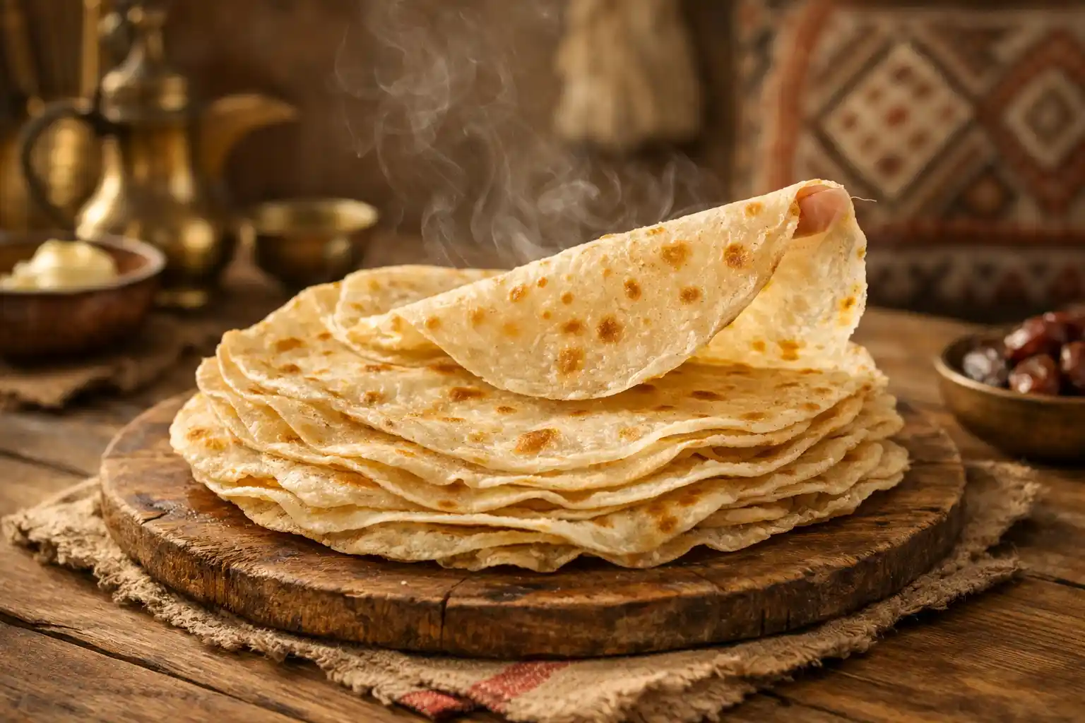 خبز الرقاق القطري – الرغيف الرقيق الذي لا تغيب رائحته عن البيت الخليجي