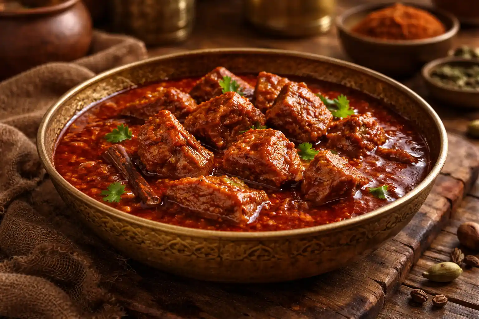 روغان جوش: طبق كشميري فاخر يتميز بلونه الأحمر ونكهته العميقة