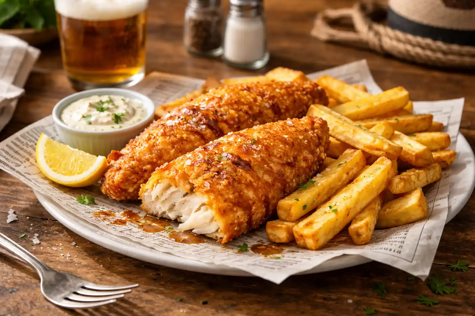 طريقة عمل السمك والبطاطا الإنجليزية (Fish and Chips): أسرار القرمشة اللندنية الأصلية