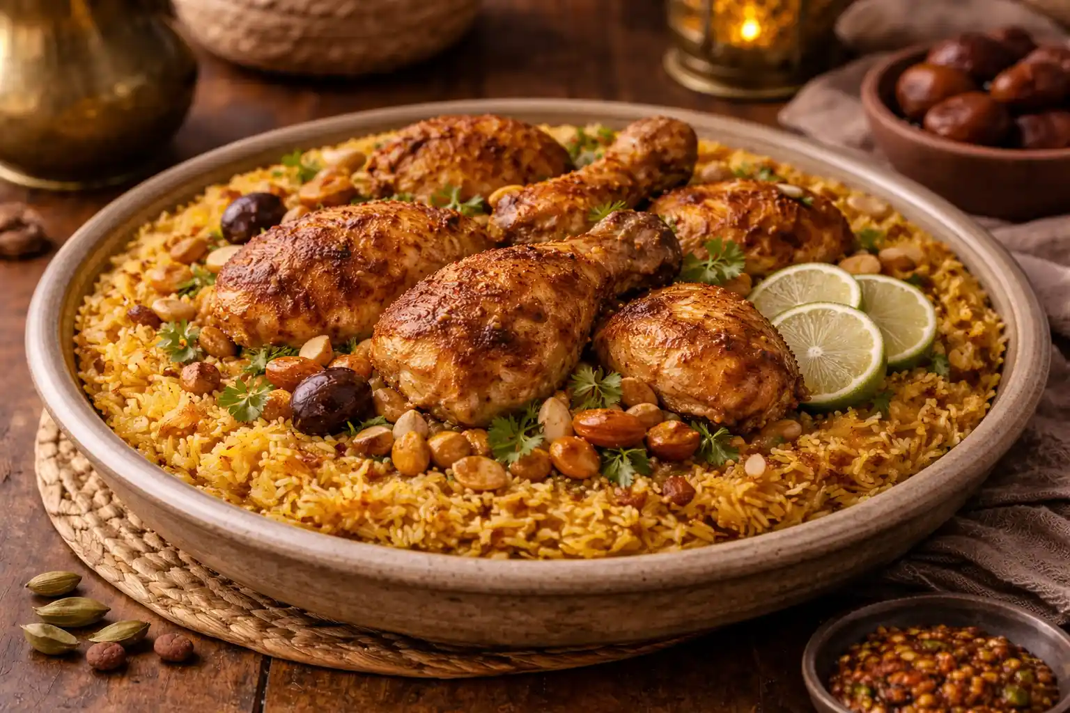 🍚🇶🇦 المجبوس القطري بالدجاج – بهارات خليجية ونكهة لا تُنسى