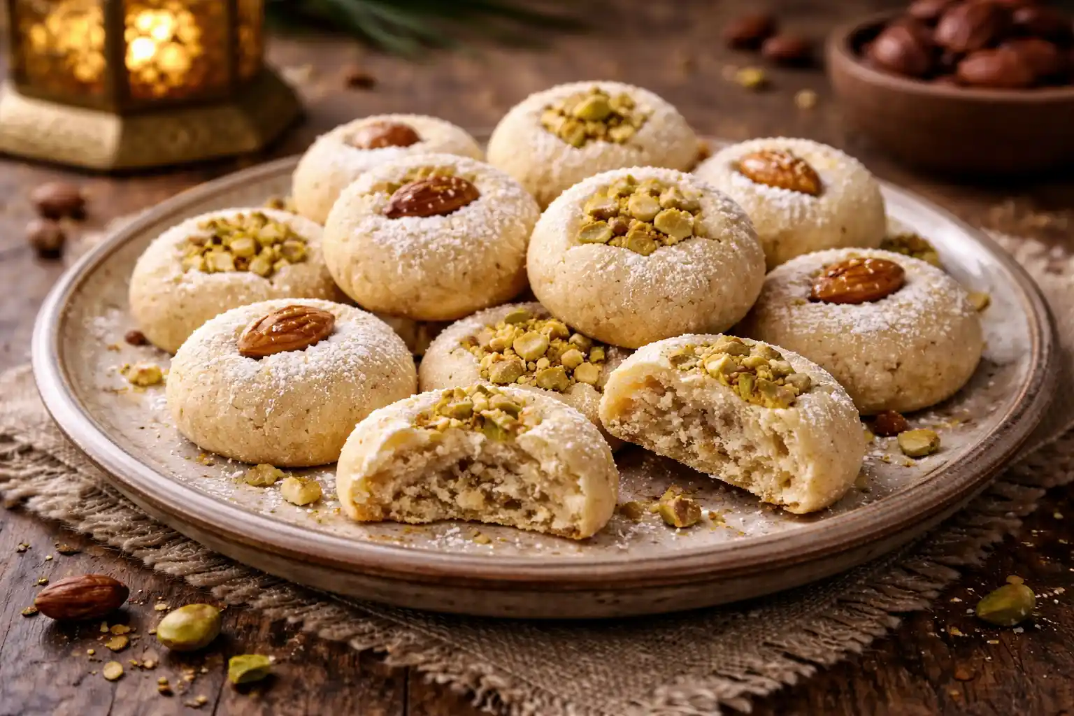 🍪 الغريبة – بسكويت رمضاني ناعم ومغلّف بالمكسرات