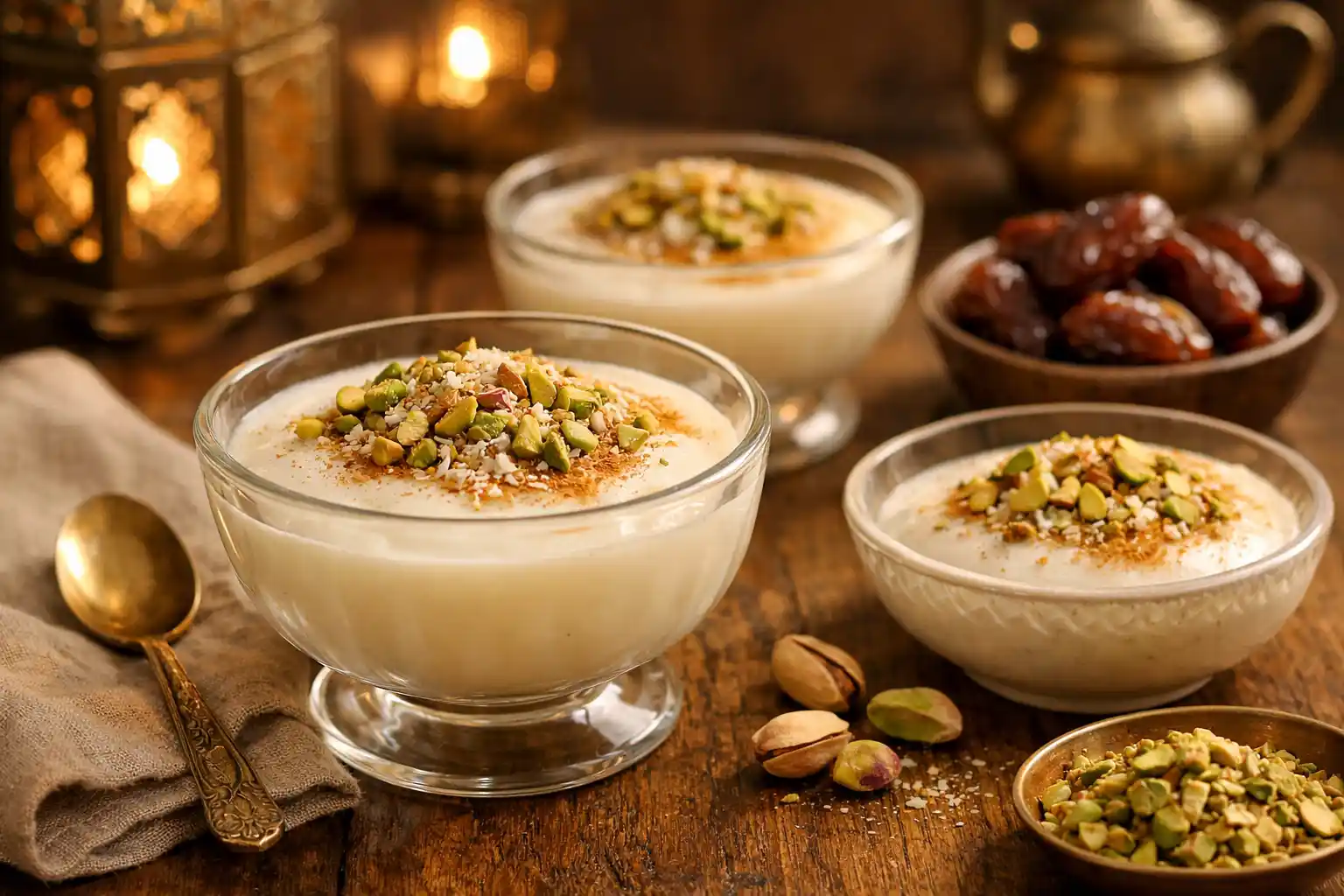 🍮 المهلبية – حلوى رمضانية خفيفة بنكهة الفانيليا والمكسرات