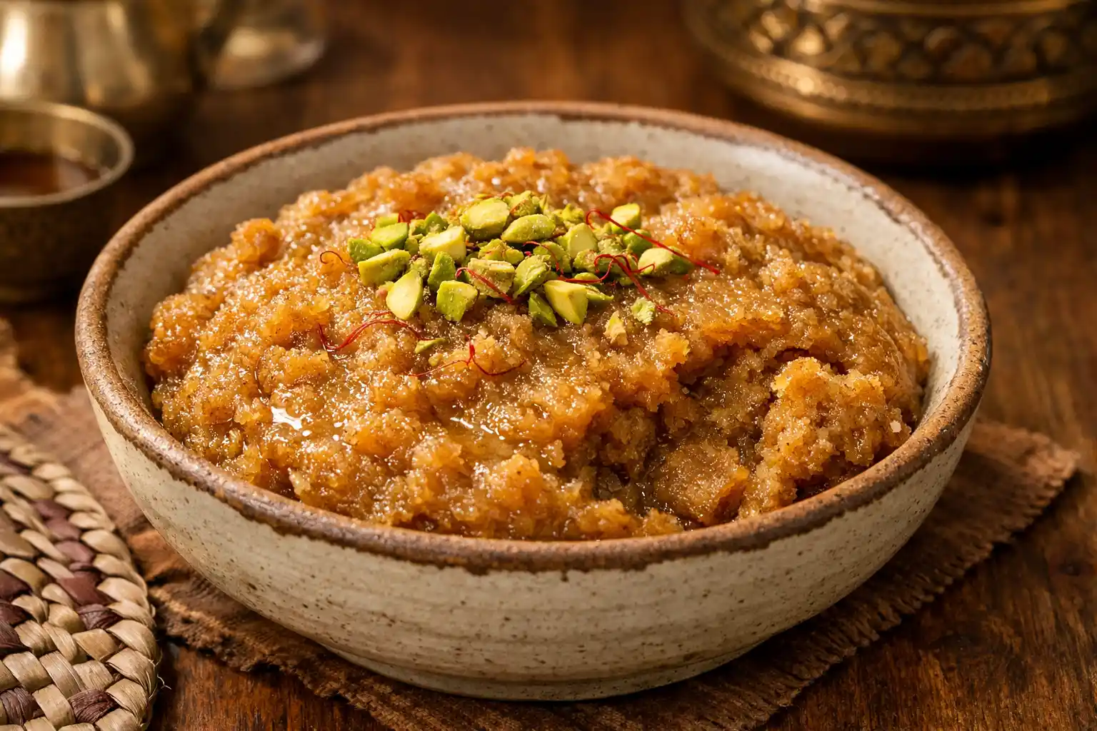 🍰🇶🇦 الخبيصة القطرية – حلوى الطحين والسكر بالهيل والزعفران