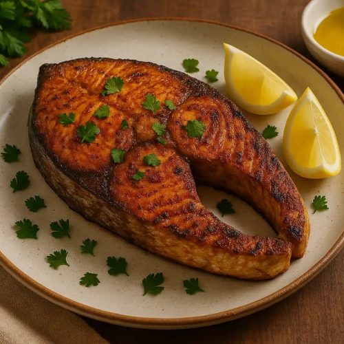 سمك الكنعد المشوي | تتبيلة قوية ونكهة خليجية مدخّنة